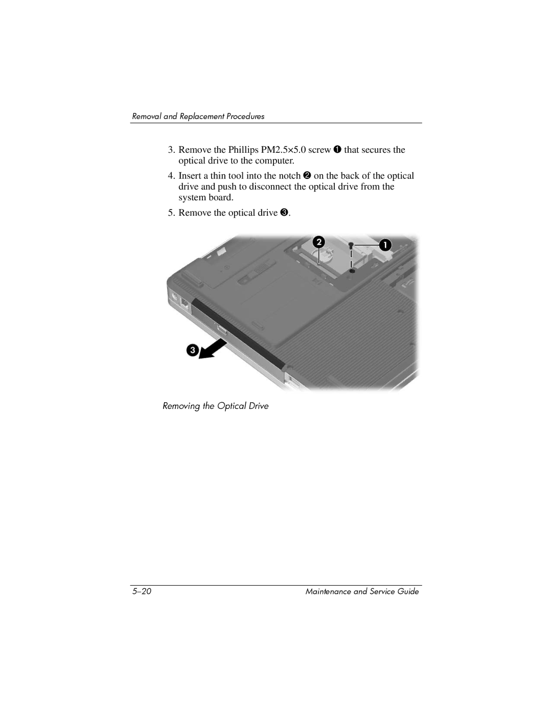 Compaq 407511-002 manual Removing the Optical Drive 