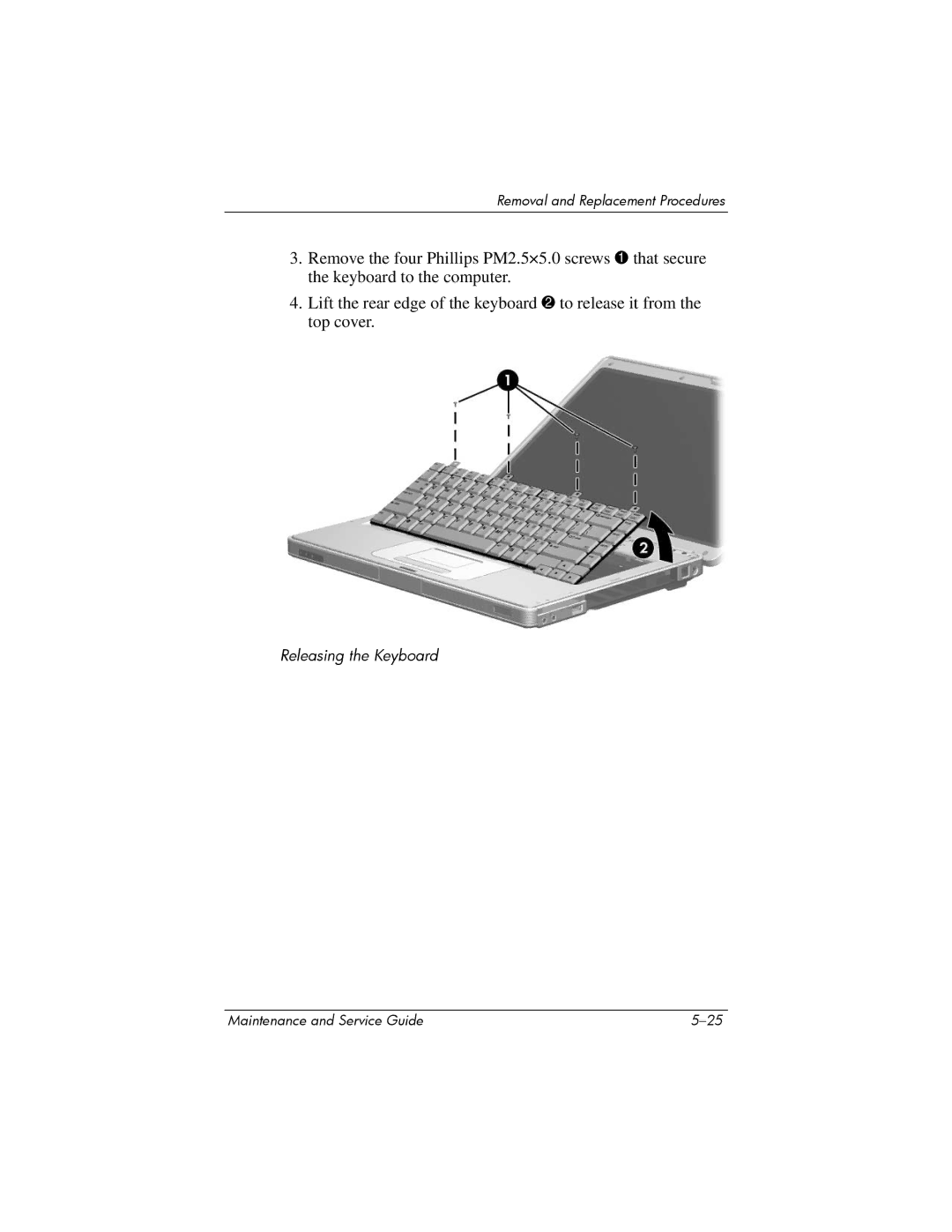 Compaq 407511-002 manual Releasing the Keyboard 