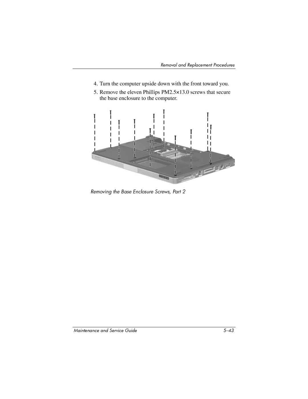 Compaq 407511-002 manual Removing the Base Enclosure Screws, Part 