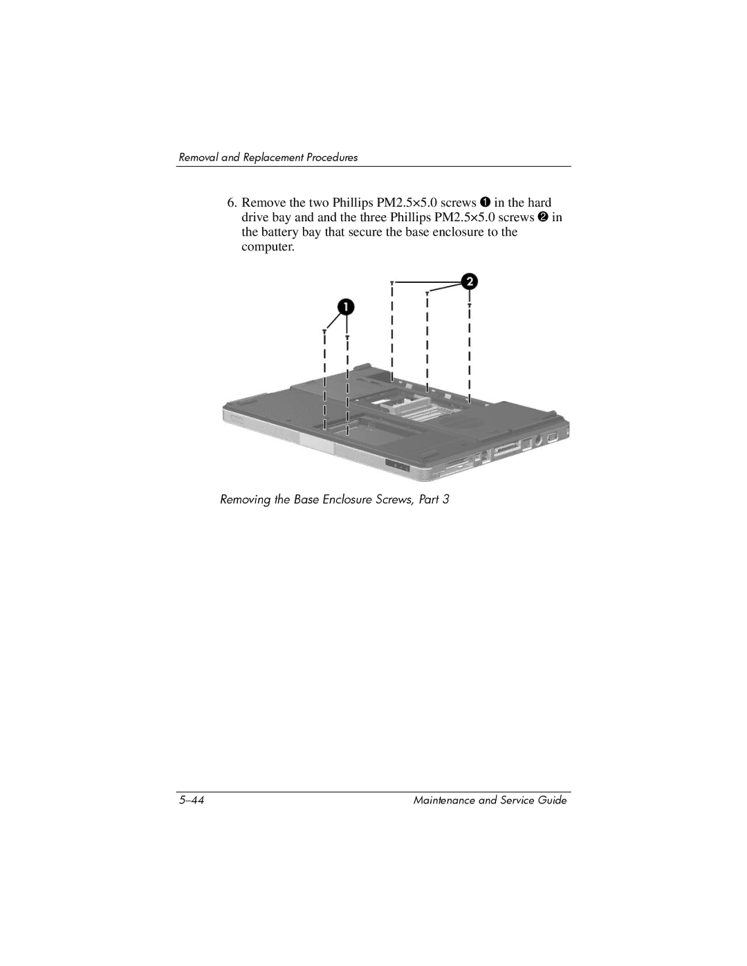 Compaq 407511-002 manual Removing the Base Enclosure Screws, Part 