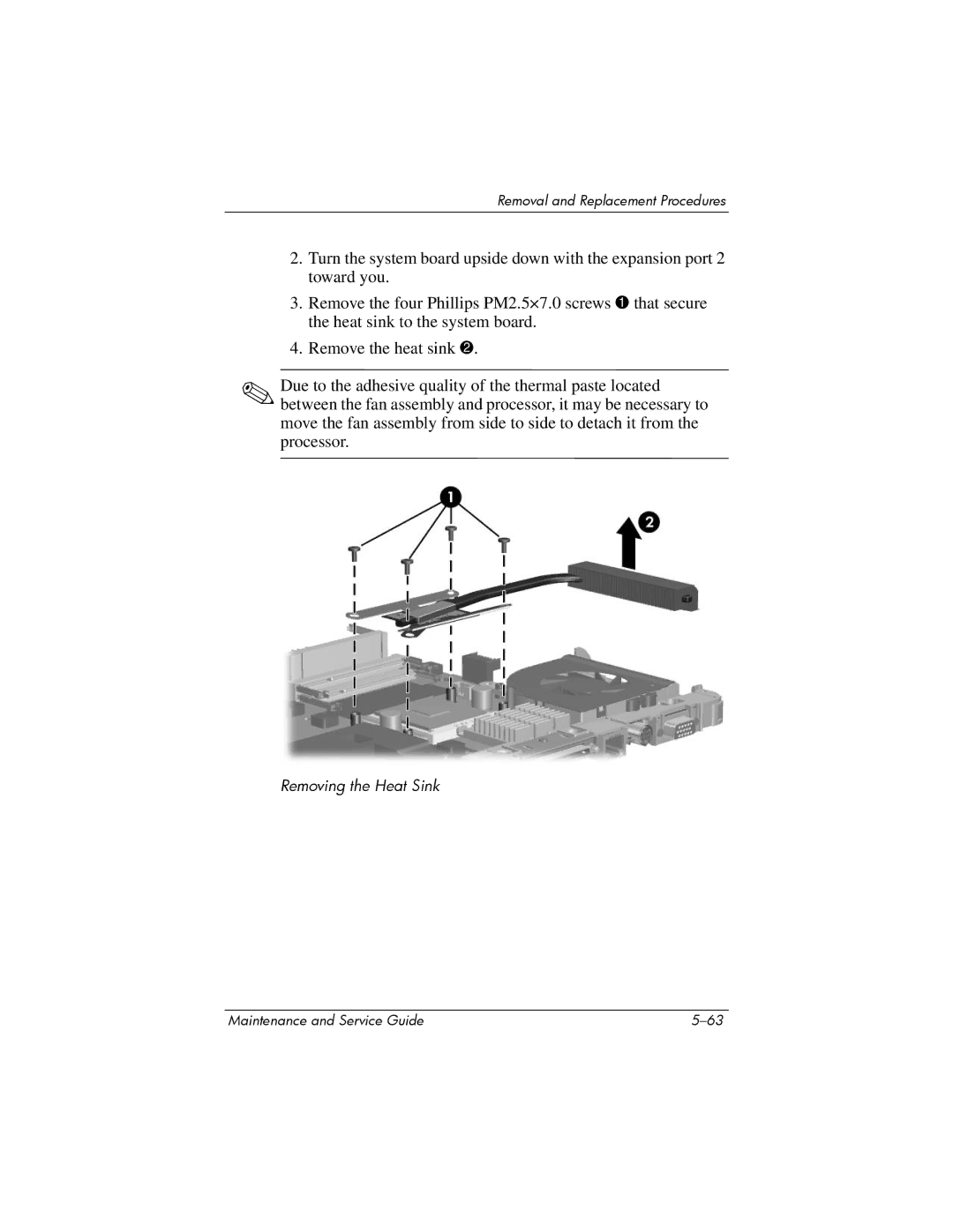 Compaq 407511-002 manual Removing the Heat Sink 