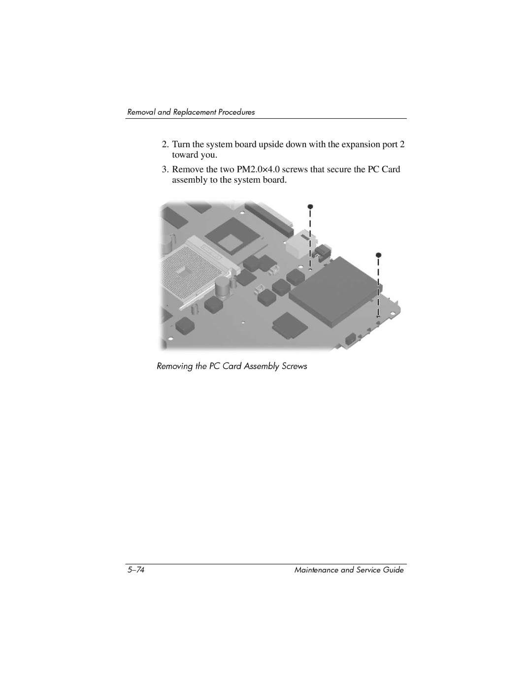 Compaq 407511-002 manual Removing the PC Card Assembly Screws 