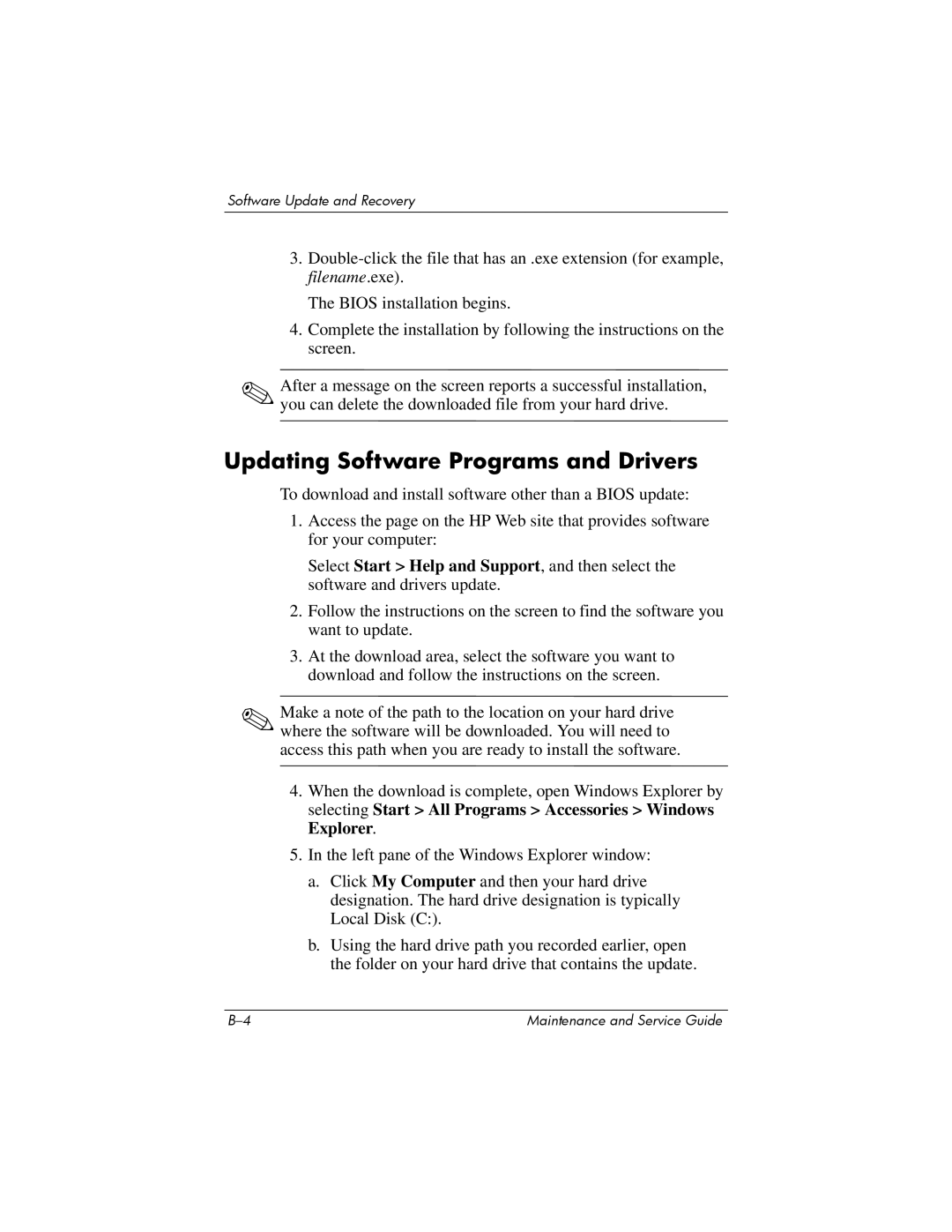 Compaq 407511-002 manual Updating Software Programs and Drivers 