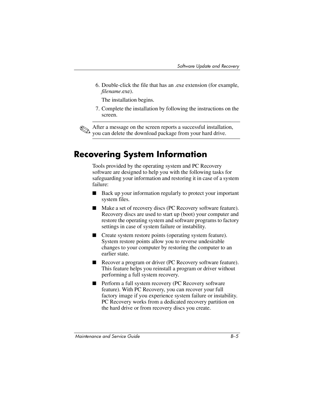 Compaq 407511-002 manual Recovering System Information 