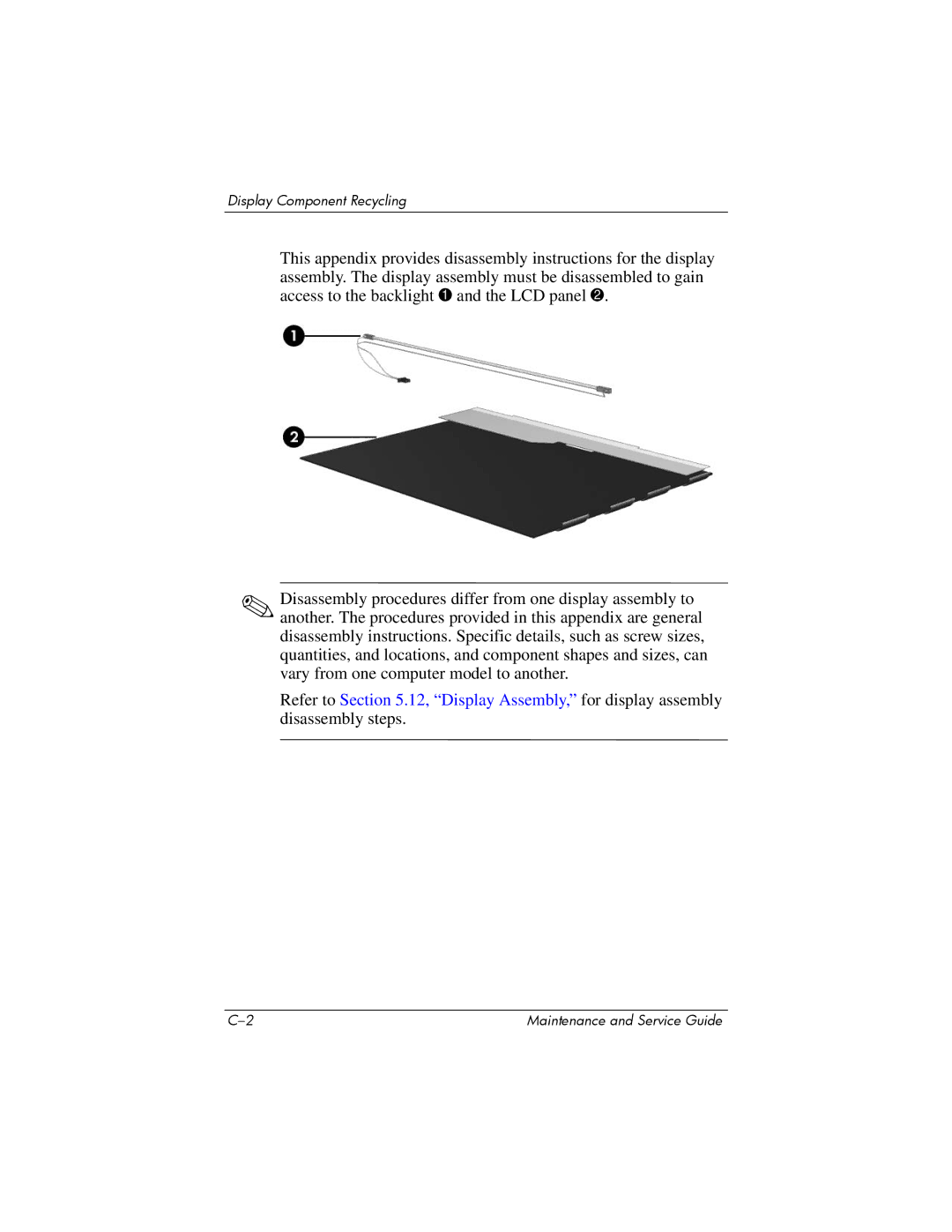 Compaq 407511-002 manual Display Component Recycling 