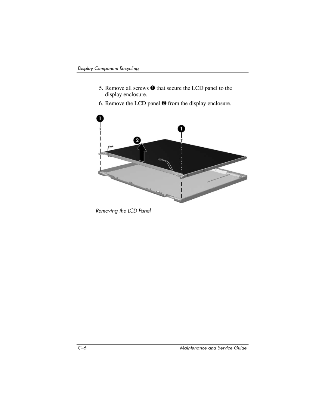 Compaq 407511-002 manual Removing the LCD Panel 