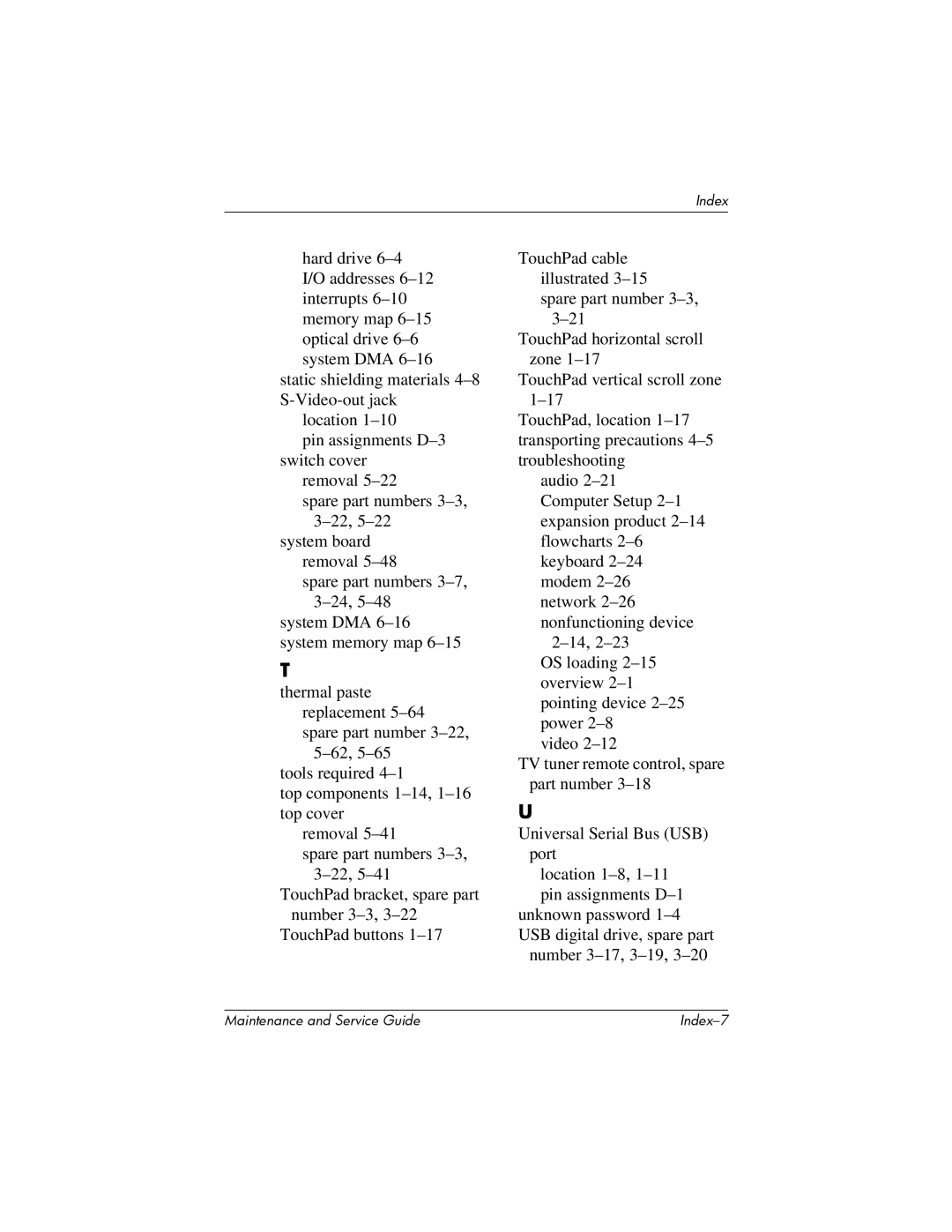 Compaq 407511-002 manual Index-7 