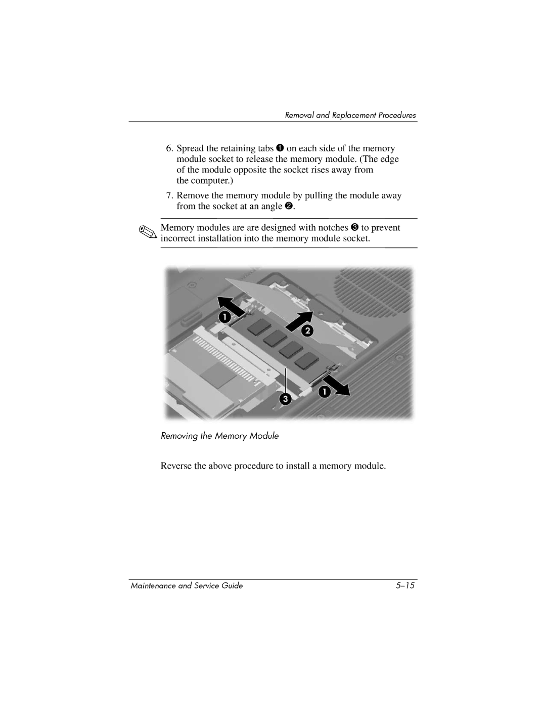 Compaq 407511-002 manual Reverse the above procedure to install a memory module 