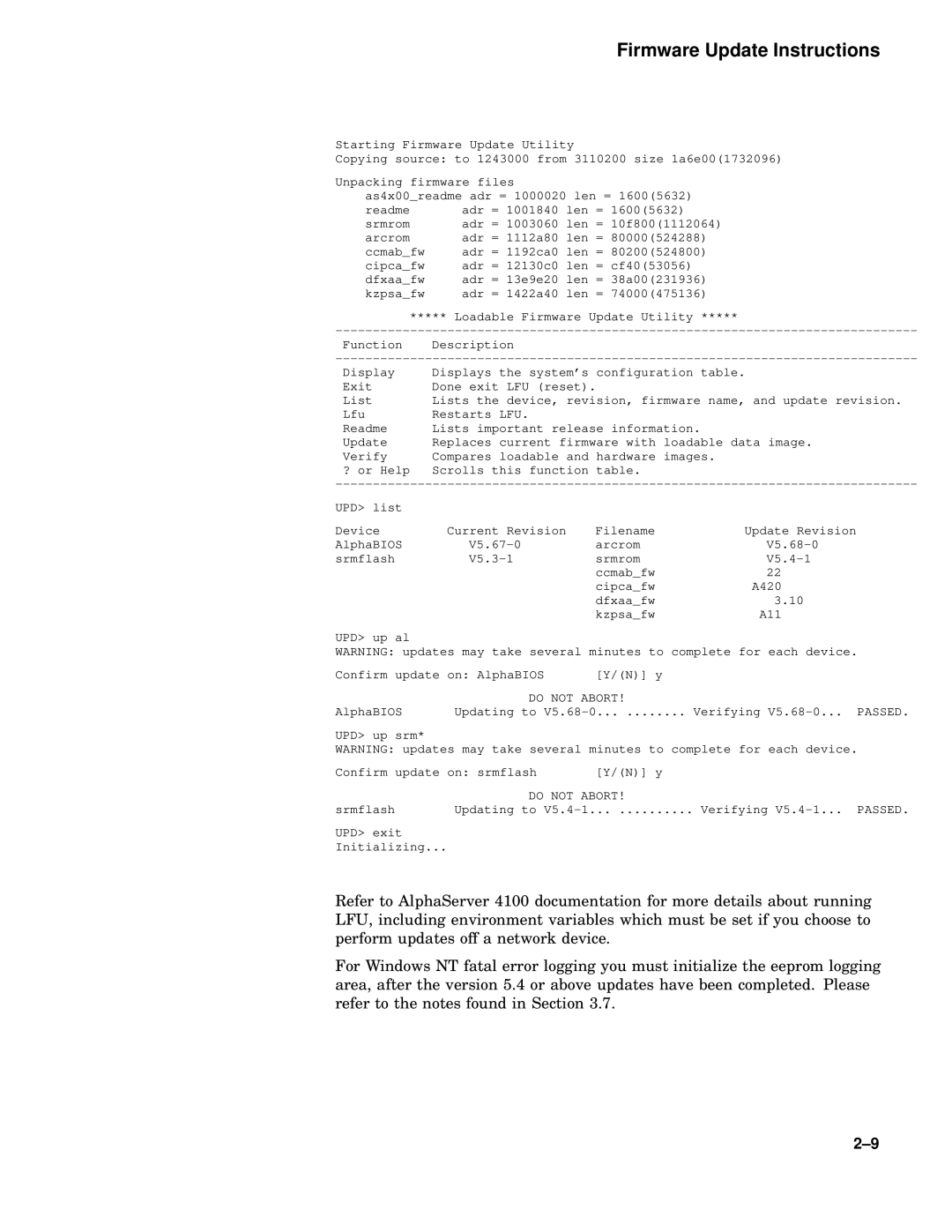 Compaq 4100 manual Readme Adr = 1001840 len = Srmrom 