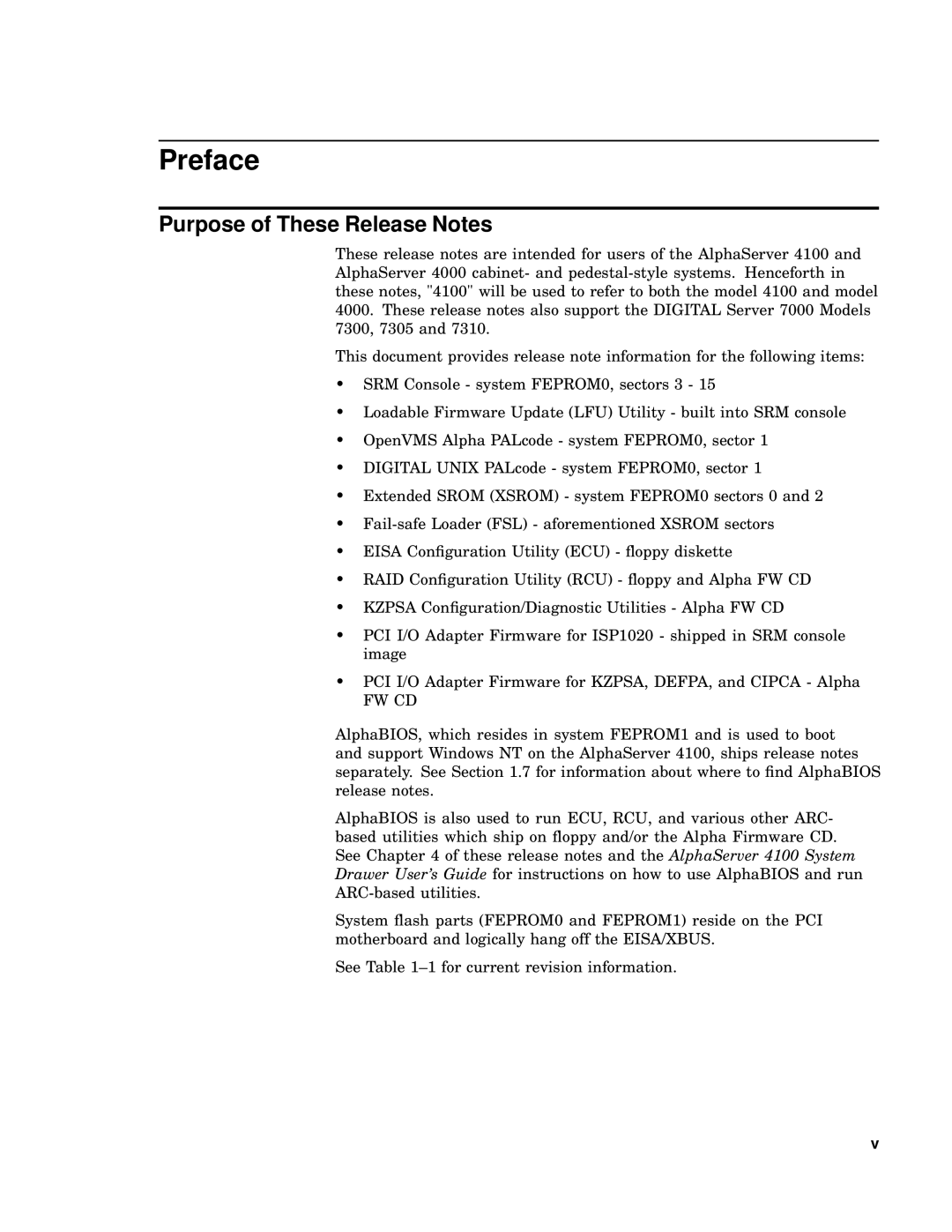 Compaq 4100 manual Preface, Purpose of These Release Notes 