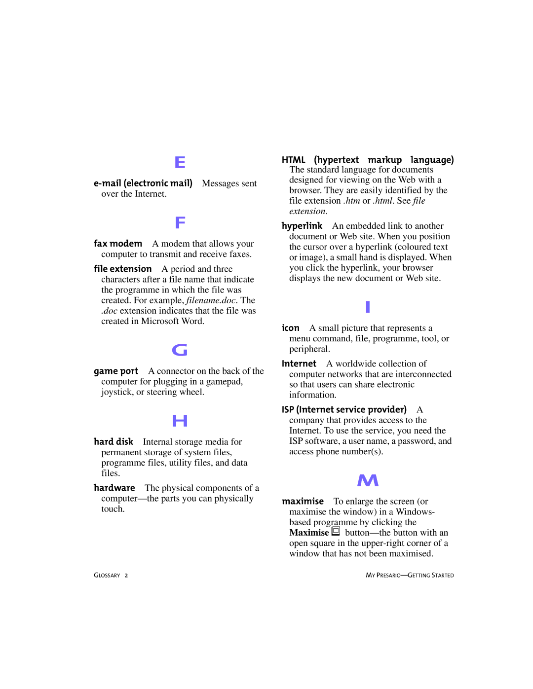 Compaq 4103TH manual Glossary 