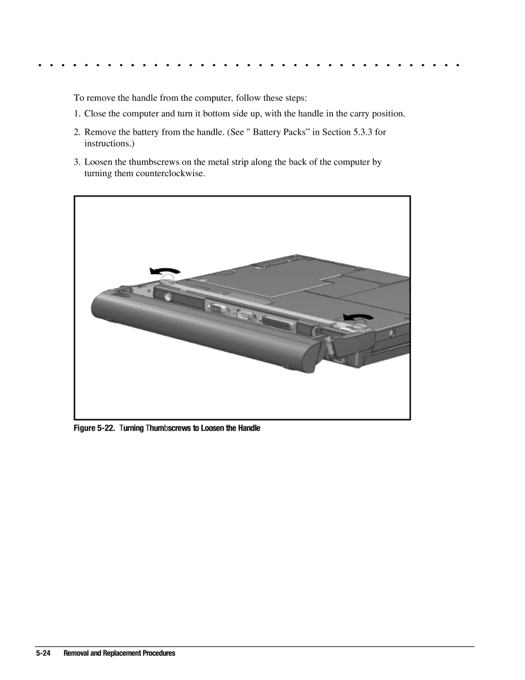 Compaq 4130T, 4150T, 4140T, 4131T, 4200, 4125T, 4160T SLIMLINE, 4120, 4125D, 4115 manual Turning Thumbscrews to Loosen the Handle 