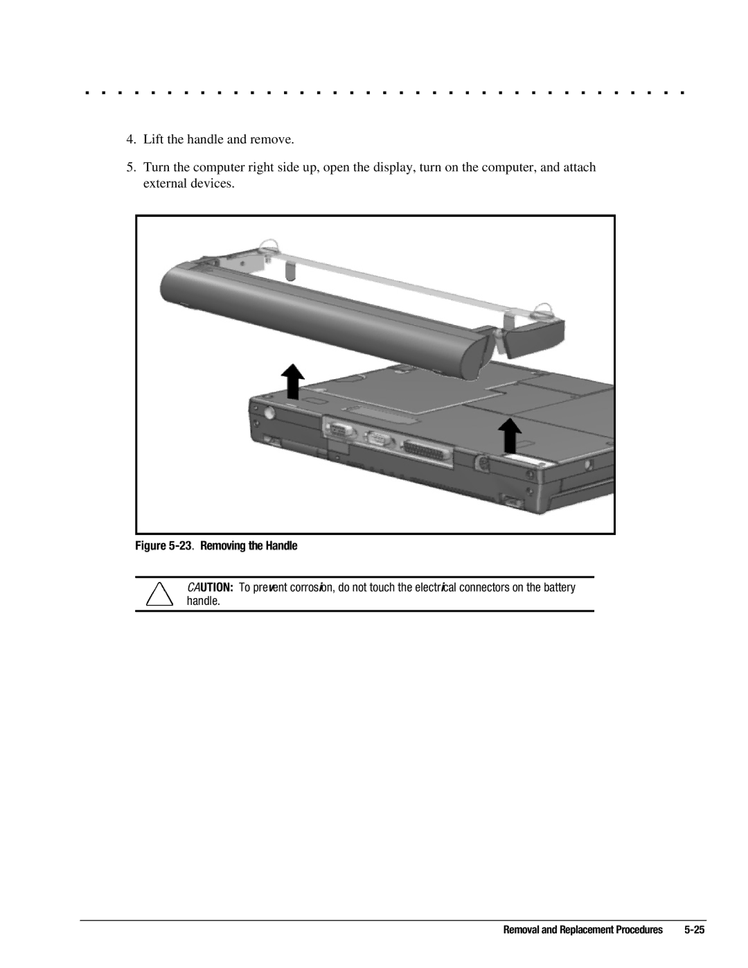 Compaq 4150T, 4130T, 4140T, 4131T, 4200, 4125T, 4160T SLIMLINE, 4125D, 4115, 4120T, 4110D manual Removing the Handle 