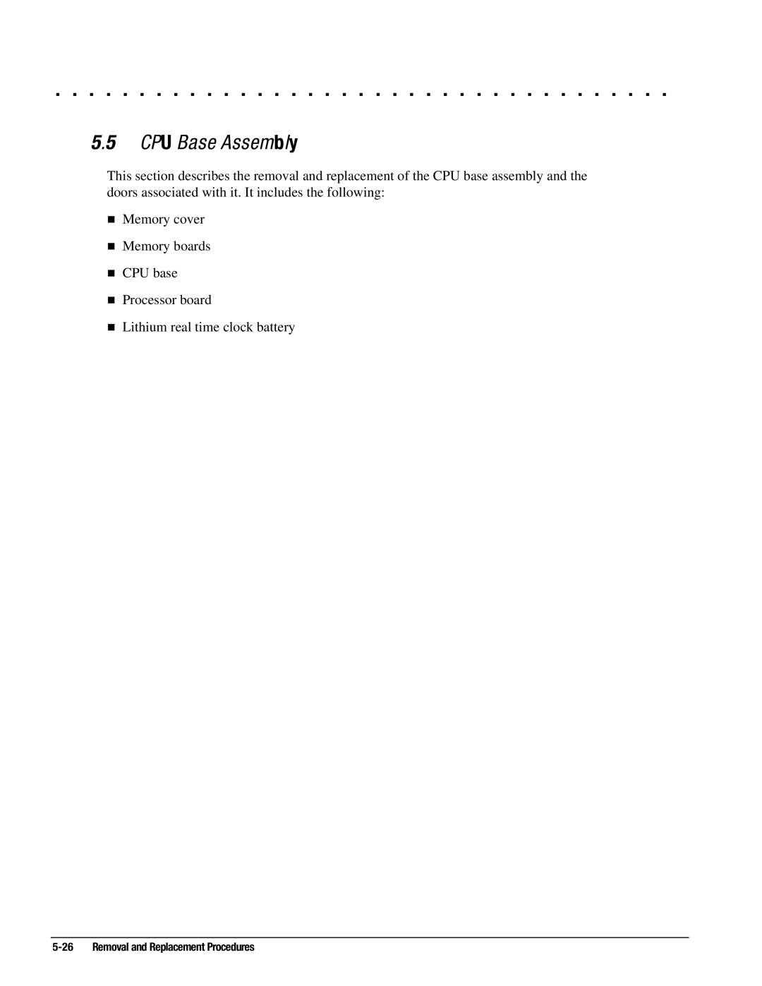 Compaq 4140T, 4130T, 4150T, 4131T, 4200, 4125T, 4160T SLIMLINE, 4125D, 4115, 4120T, 4110D manual CPU Base Assembly 