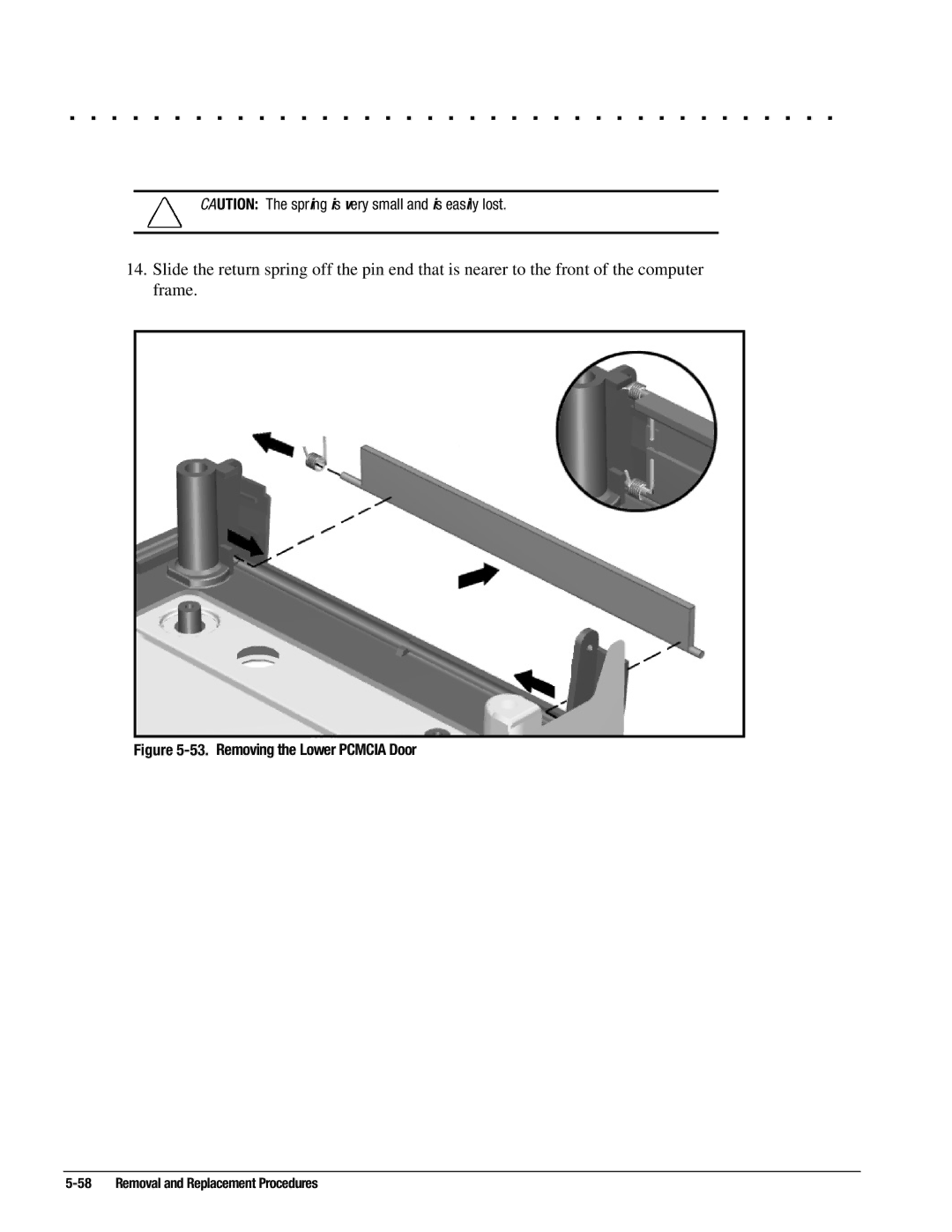 Compaq 4130T, 4150T, 4140T, 4131T, 4200, 4125T, 4160T SLIMLINE, 4125D, 4115, 4120T, 4110D Removing the Lower Pcmcia Door 