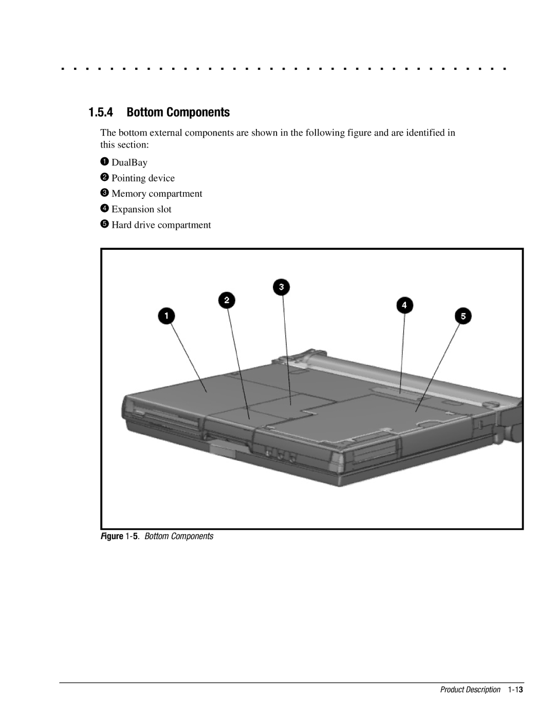 Compaq 4130T, 4150T, 4140T, 4131T, 4200, 4125T, 4160T SLIMLINE, 4125D, 4115, 4120T, 4110D manual Bottom Components 