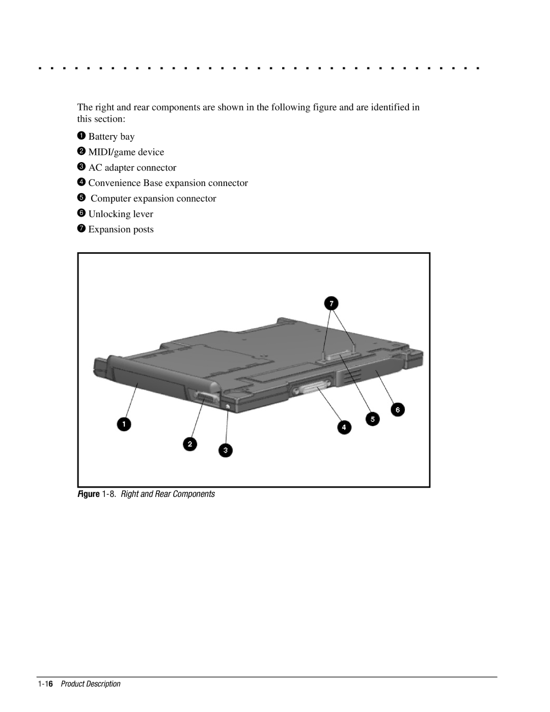 Compaq 4125D, 4130T, 4150T, 4140T, 4131T, 4200, 4125T, 4160T SLIMLINE, 4115, 4120T, 4110D manual Right and Rear Components 