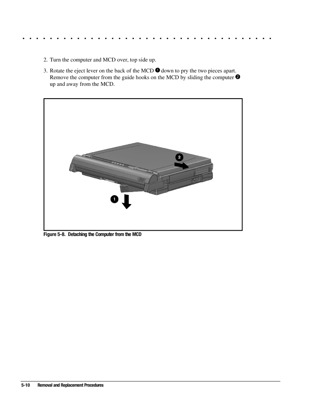 Compaq 4130T, 4150T, 4140T, 4131T, 4200, 4125T, 4160T SLIMLINE, 4125D, 4115, 4120T, 4110D Detaching the Computer from the MCD 