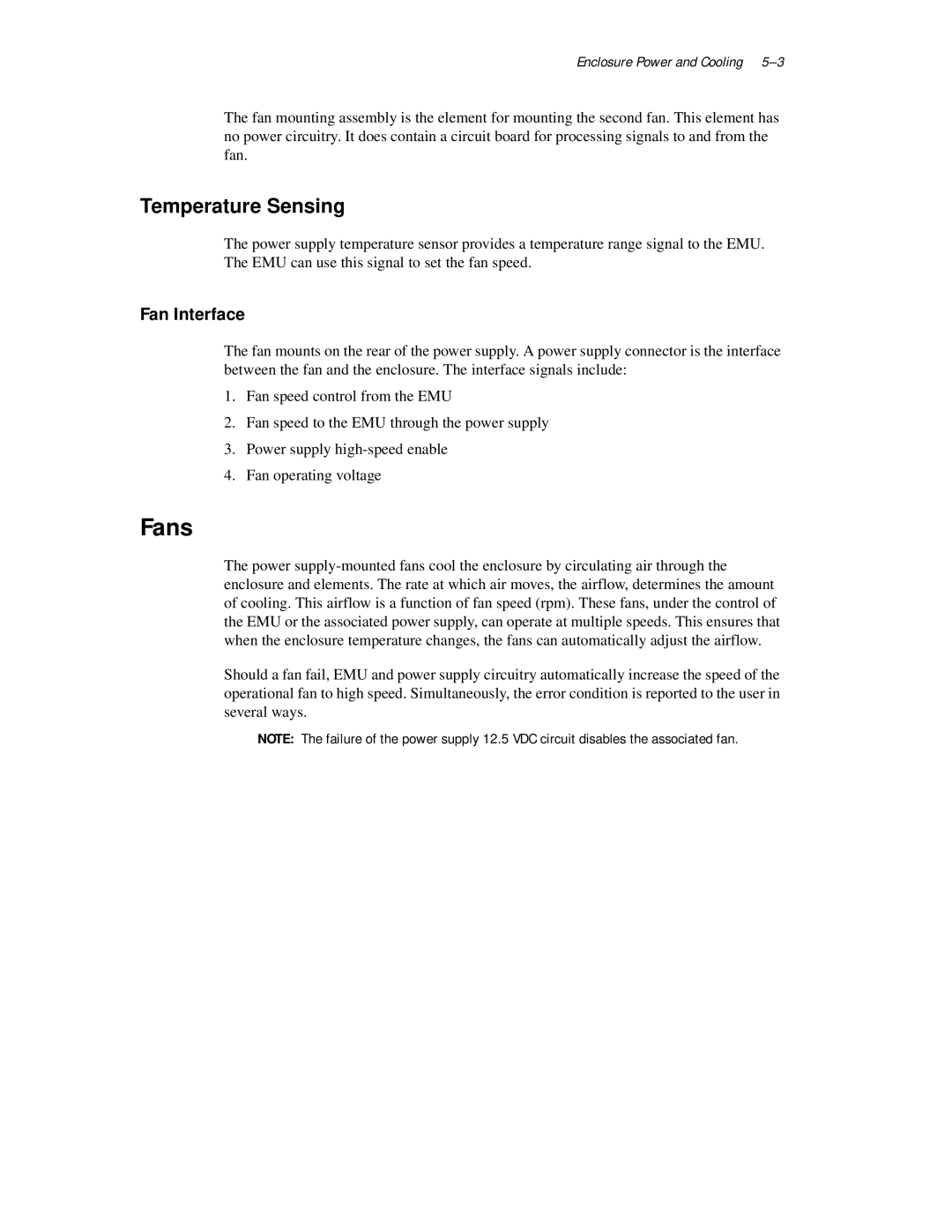 Compaq 4200 Family manual Fans, Temperature Sensing, Fan Interface 