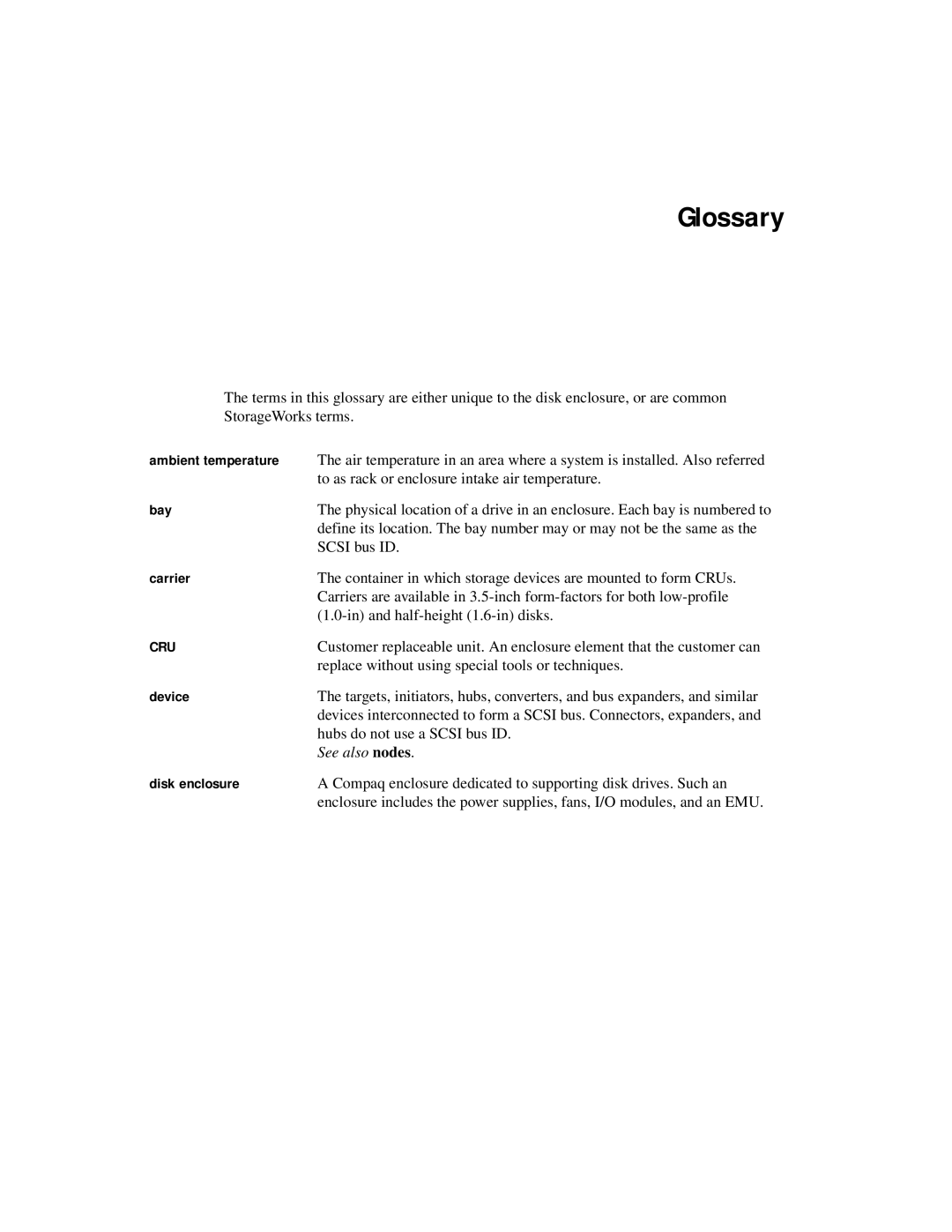 Compaq 4200 Family manual Glossary, Ambient temperature 