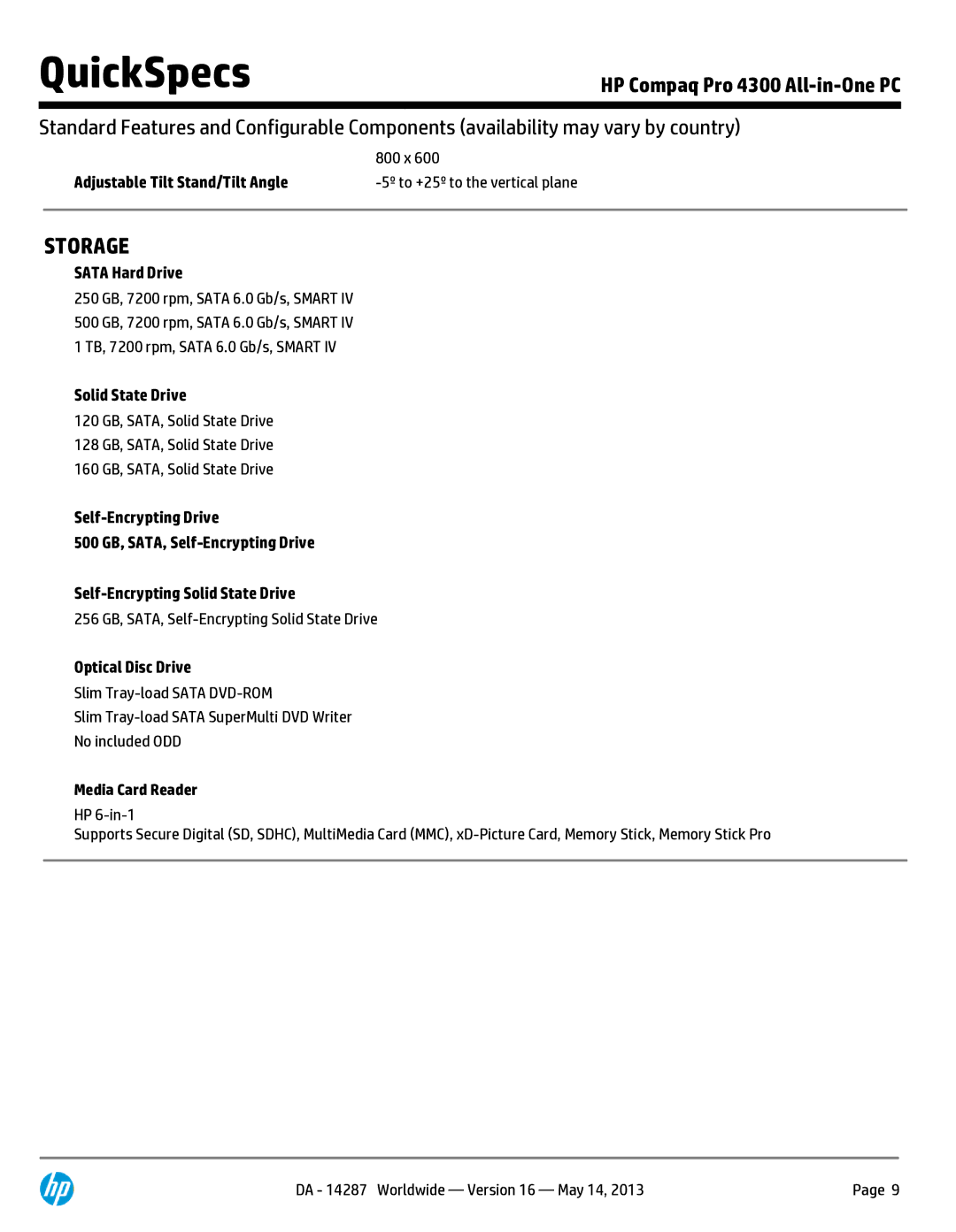 Compaq 4300 manual Storage 