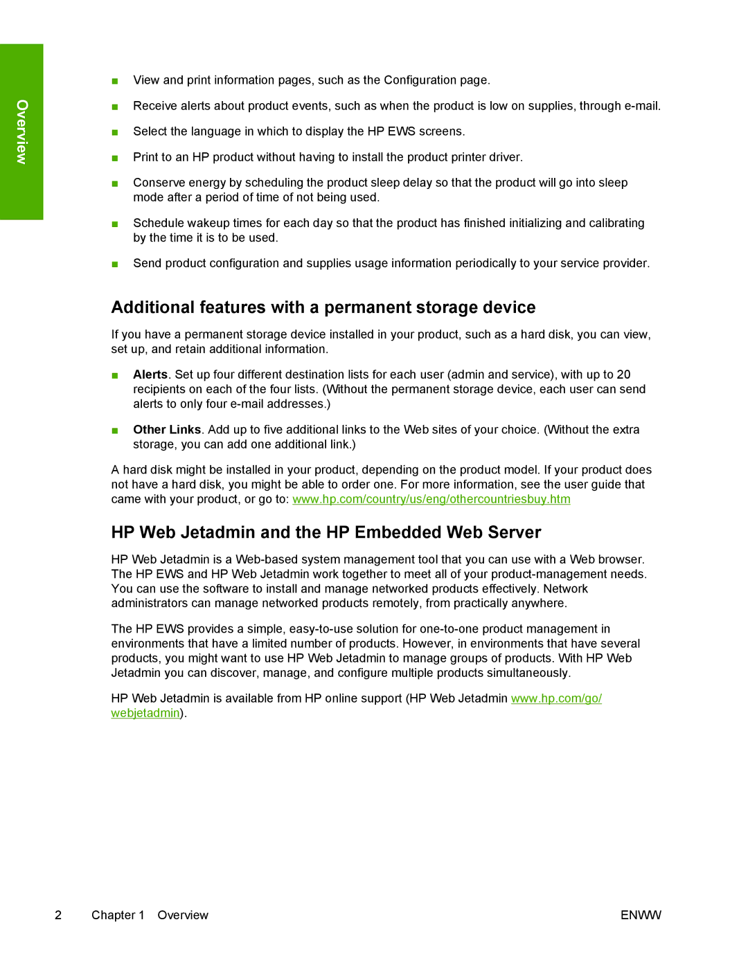 Compaq 4700 HP manual Additional features with a permanent storage device, HP Web Jetadmin and the HP Embedded Web Server 