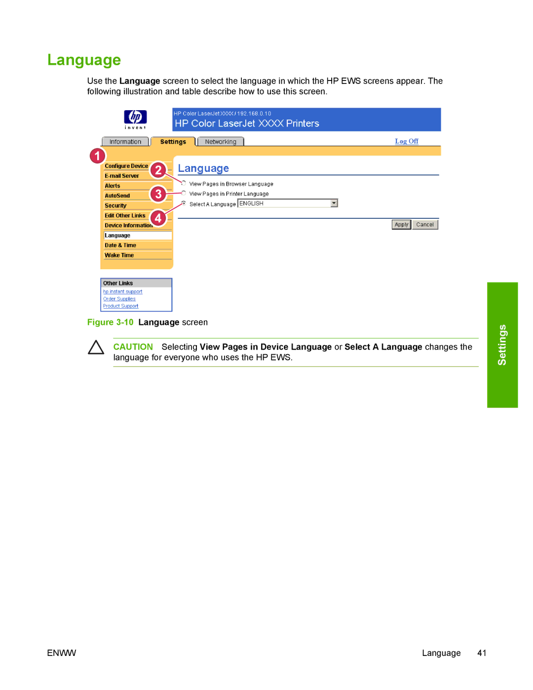 Compaq 4700 HP manual Language screen 