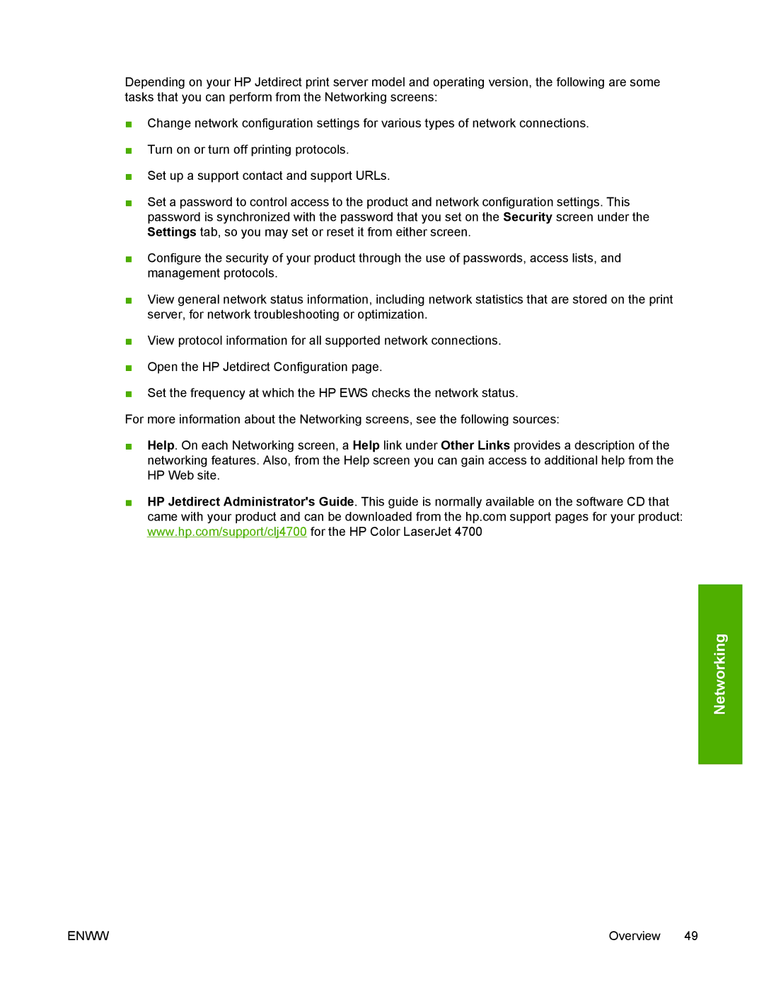 Compaq 4700 HP manual Networking 