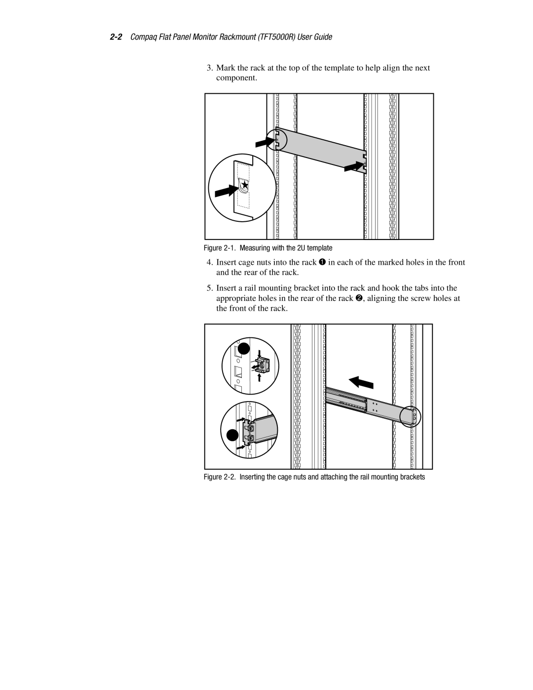 Compaq 5000R manual Measuring with the 2U template 