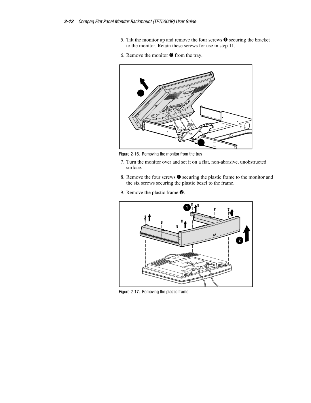 Compaq manual 12Compaq Flat Panel Monitor Rackmount TFT5000R User Guide 