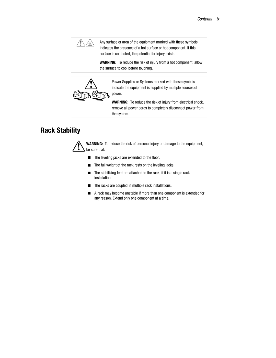 Compaq 5000R manual Rack Stability 