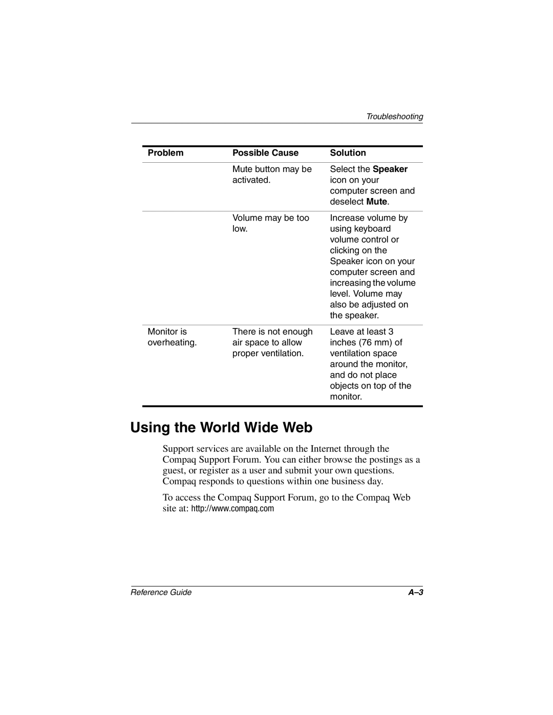 Compaq 5017 manual Using the World Wide Web 