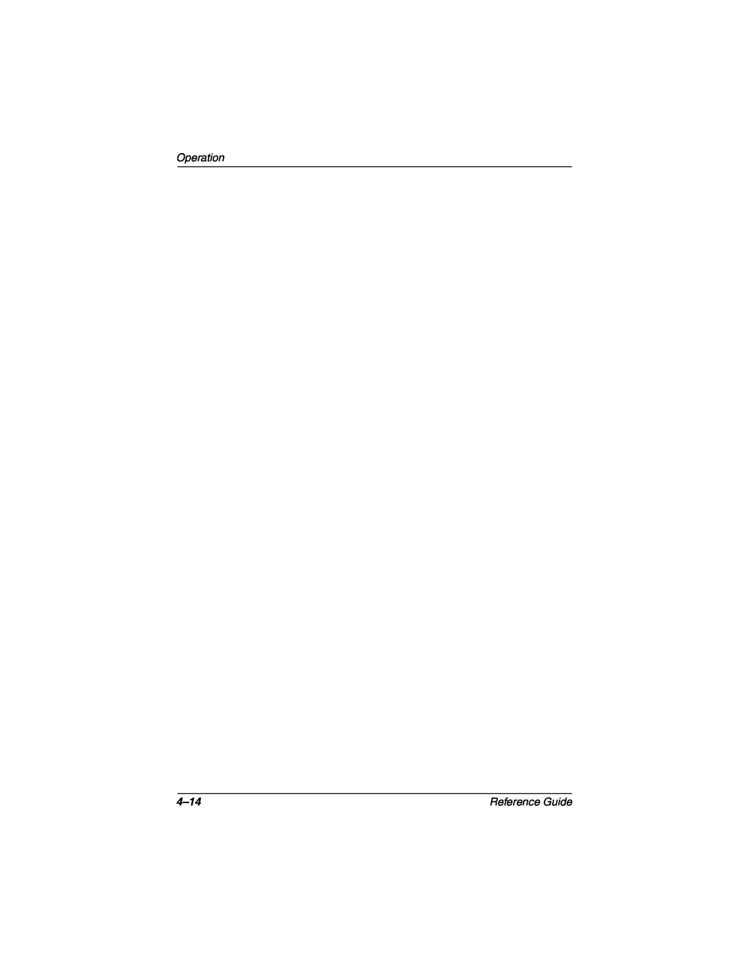 Compaq 5017 manual Operation, 4-14, Reference Guide 