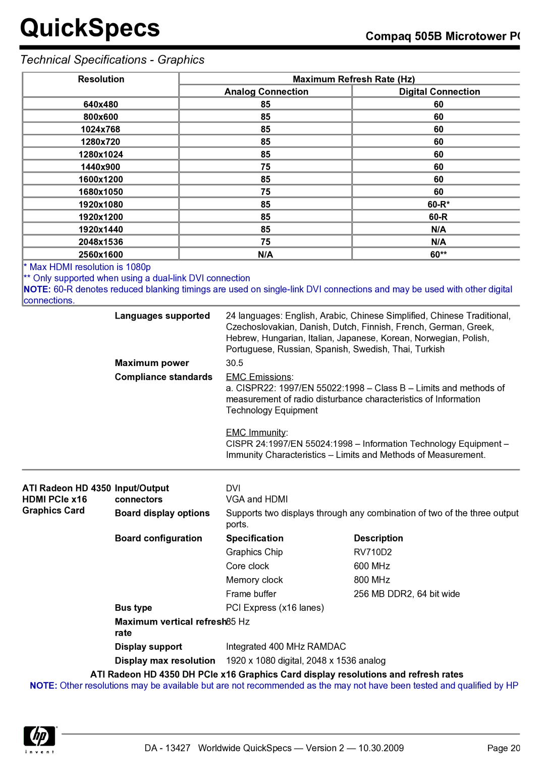 Compaq 505B manual Dvi 