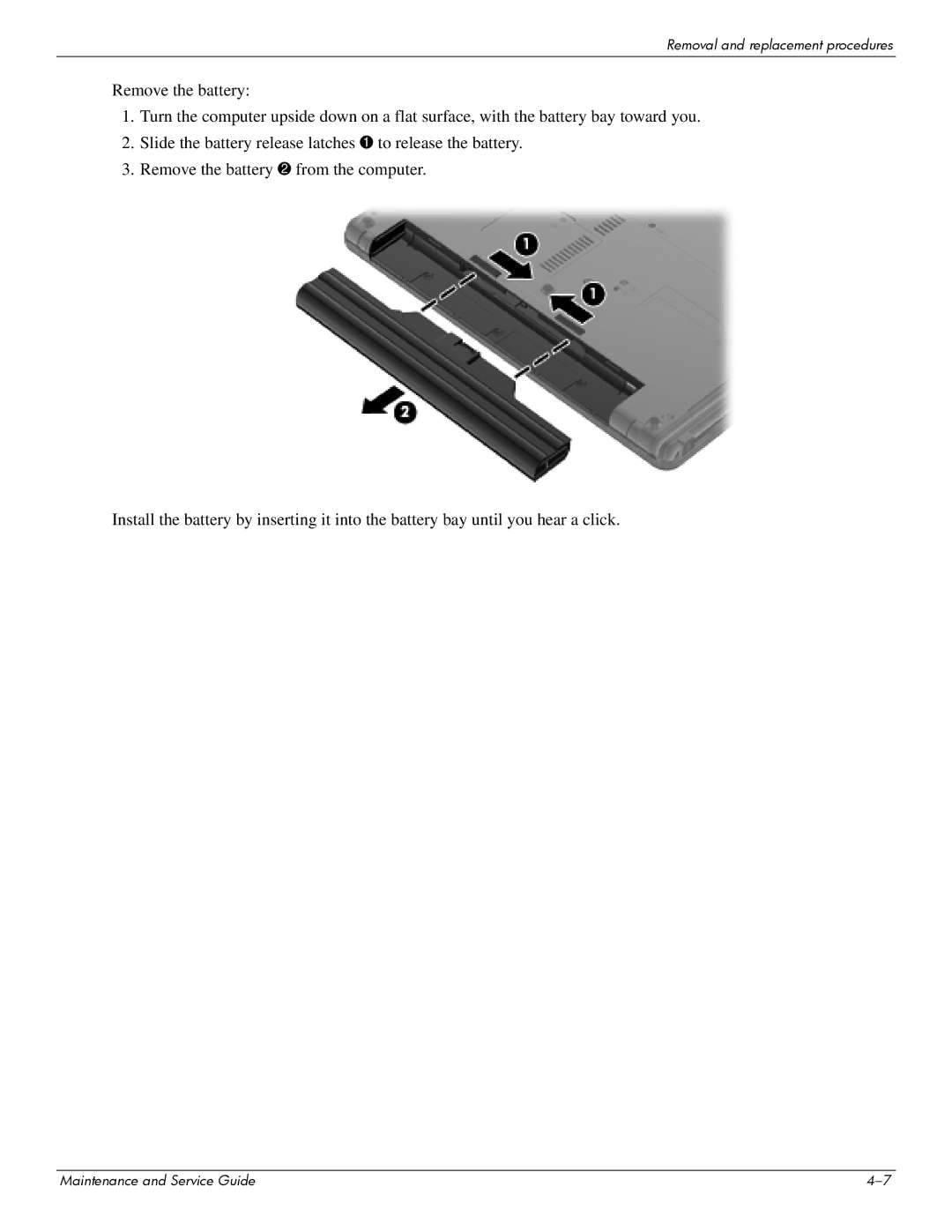 Compaq 515, 511, 510 manual Removal and replacement procedures 