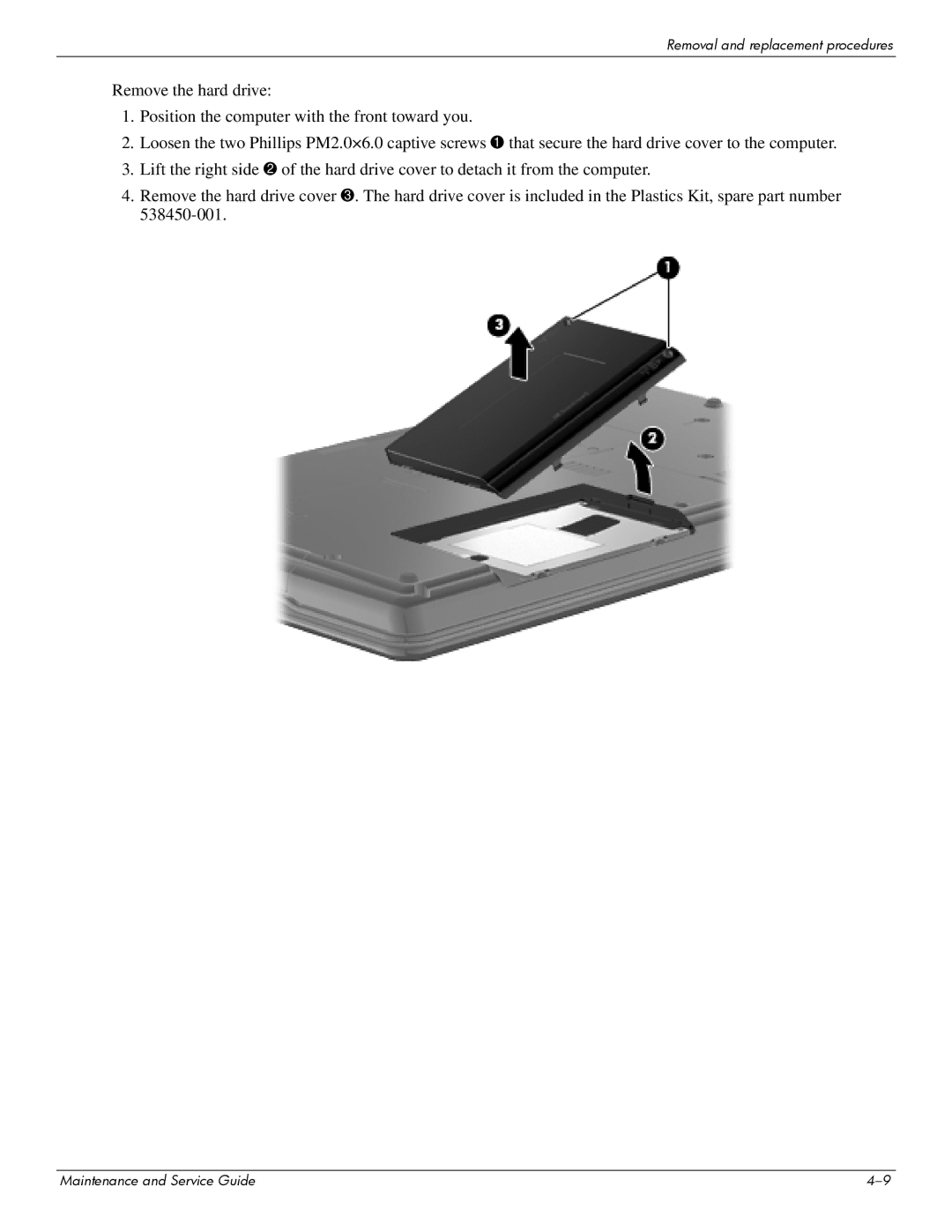 Compaq 510, 511, 515 manual Removal and replacement procedures 