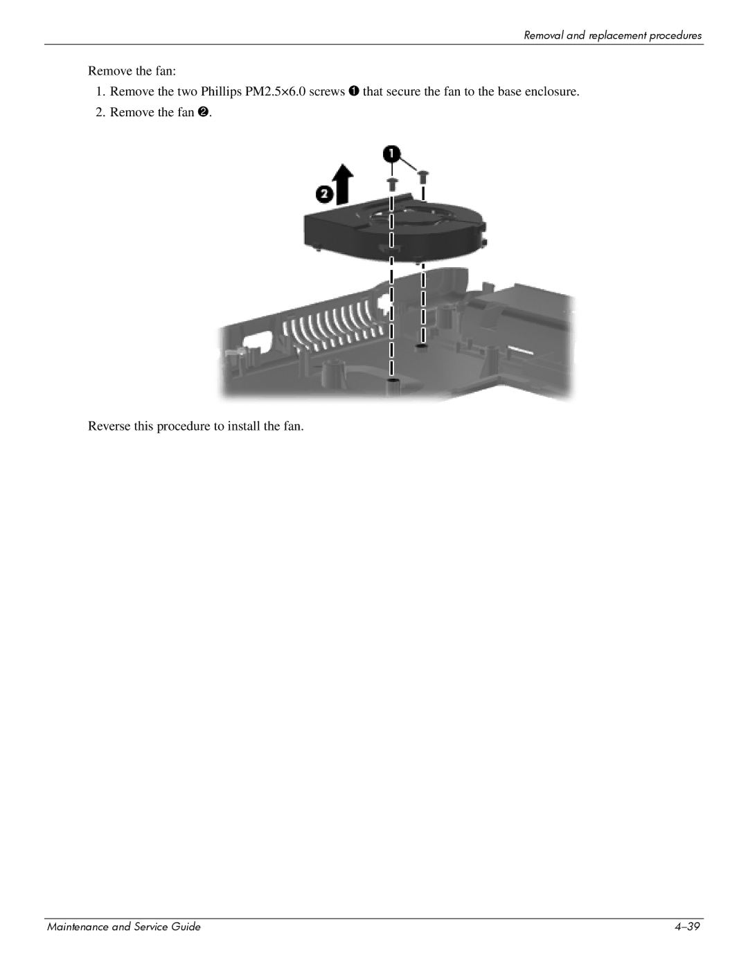 Compaq 510, 511, 515 manual Removal and replacement procedures 