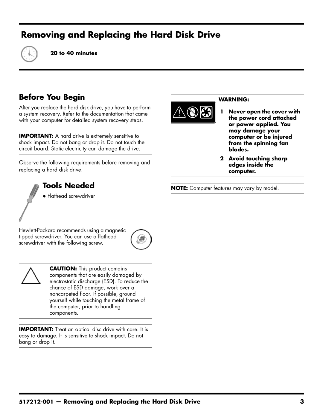 Compaq 517212-001 manual Before You Begin, Tools Needed 