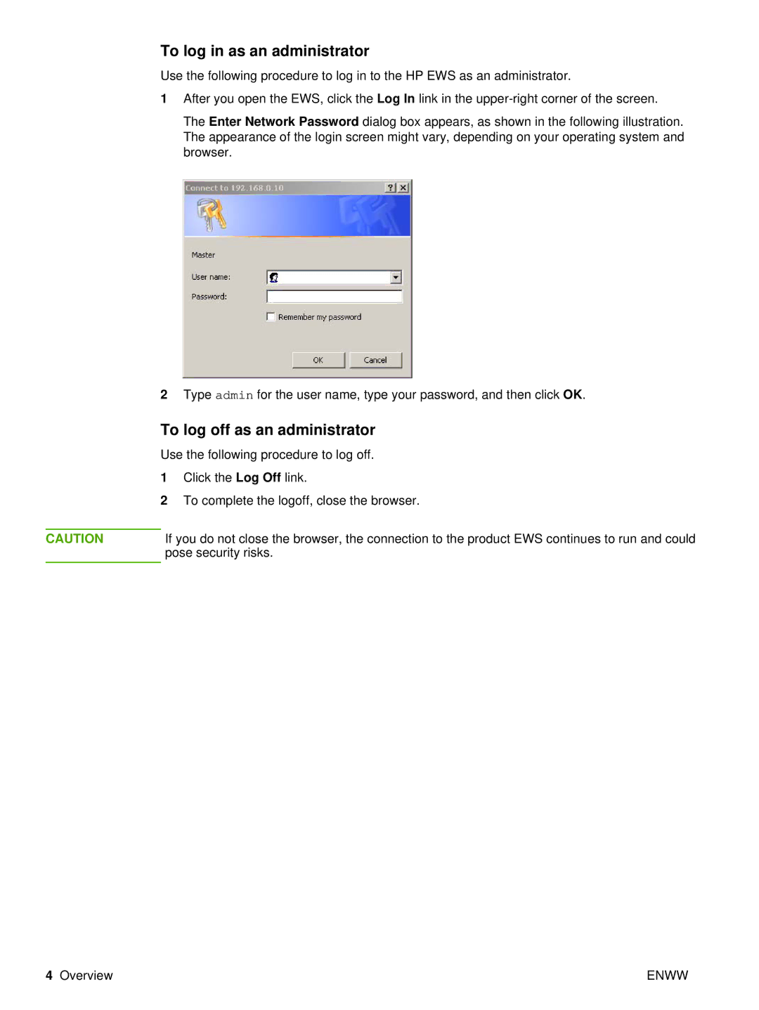 Compaq 5200 manual To log in as an administrator 