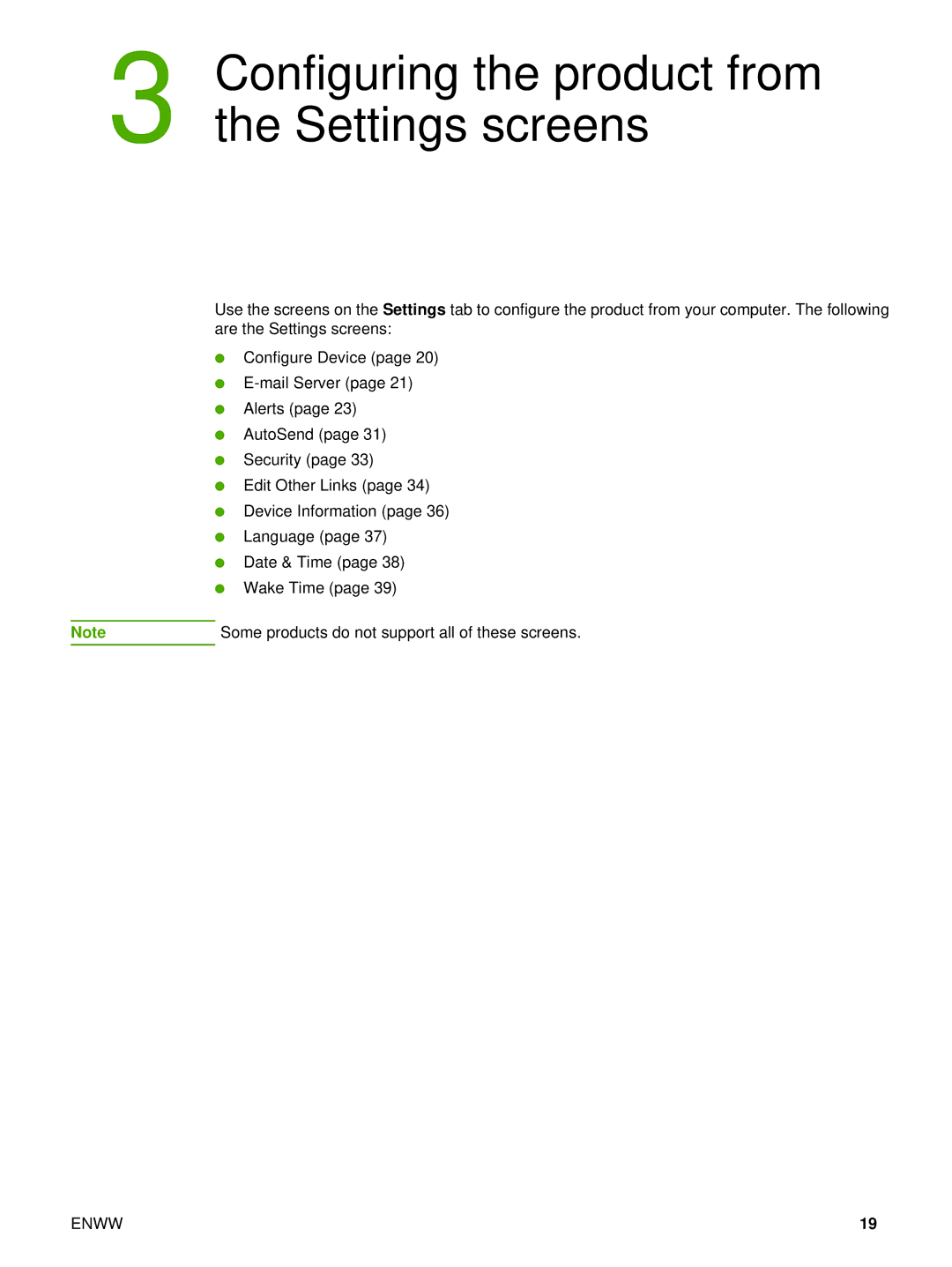 Compaq 5200 manual Configuring the product from the Settings screens 