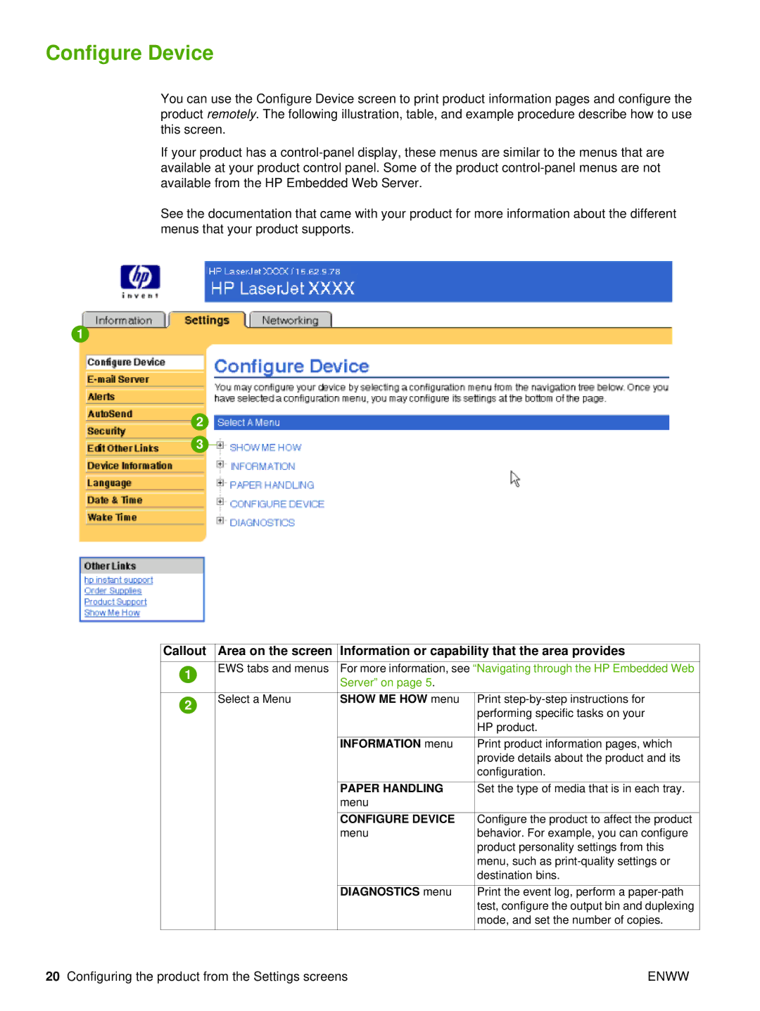 Compaq 5200 manual Configure Device, Information menu 