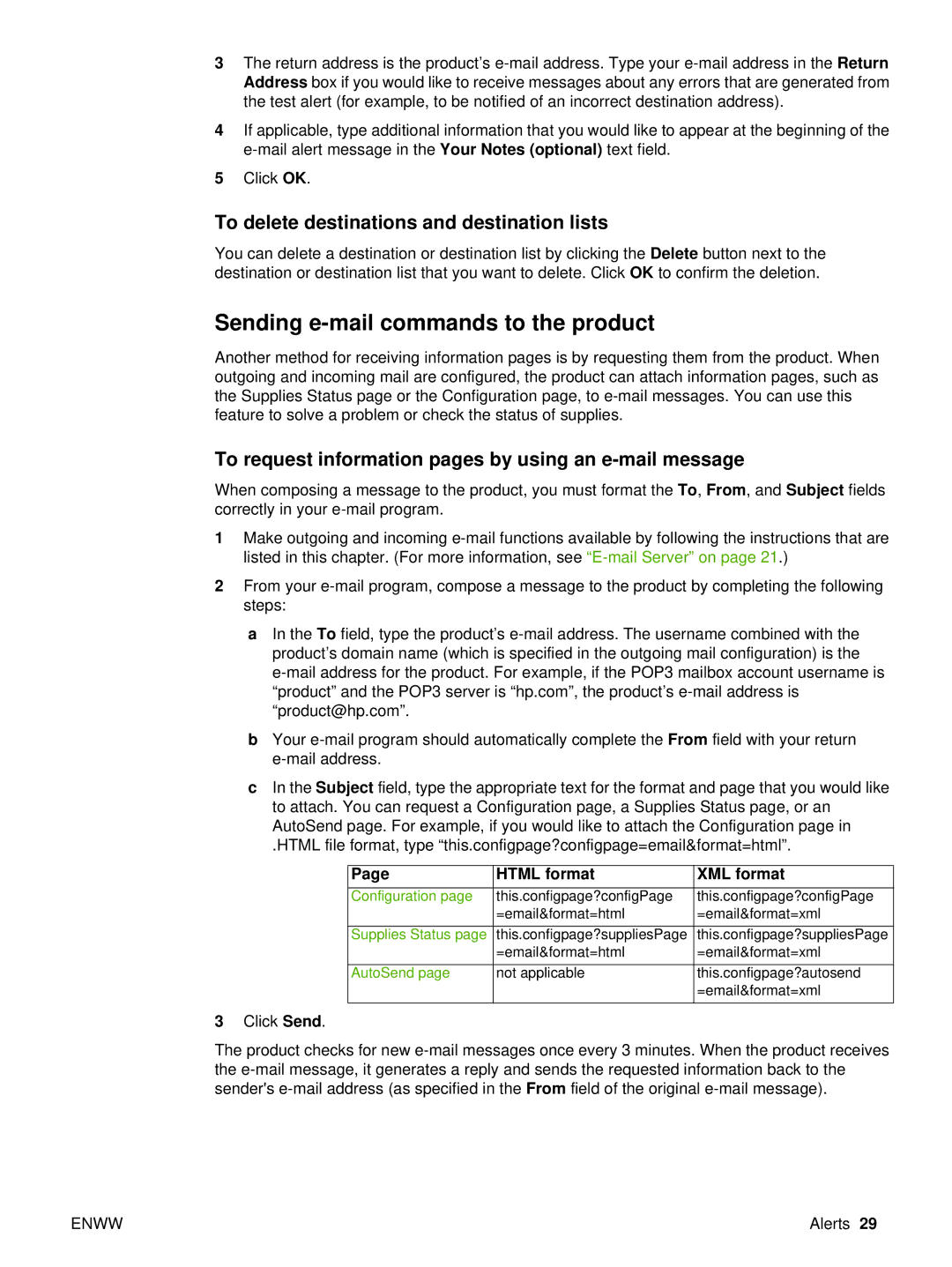 Compaq 5200 manual Sending e-mail commands to the product, To delete destinations and destination lists 