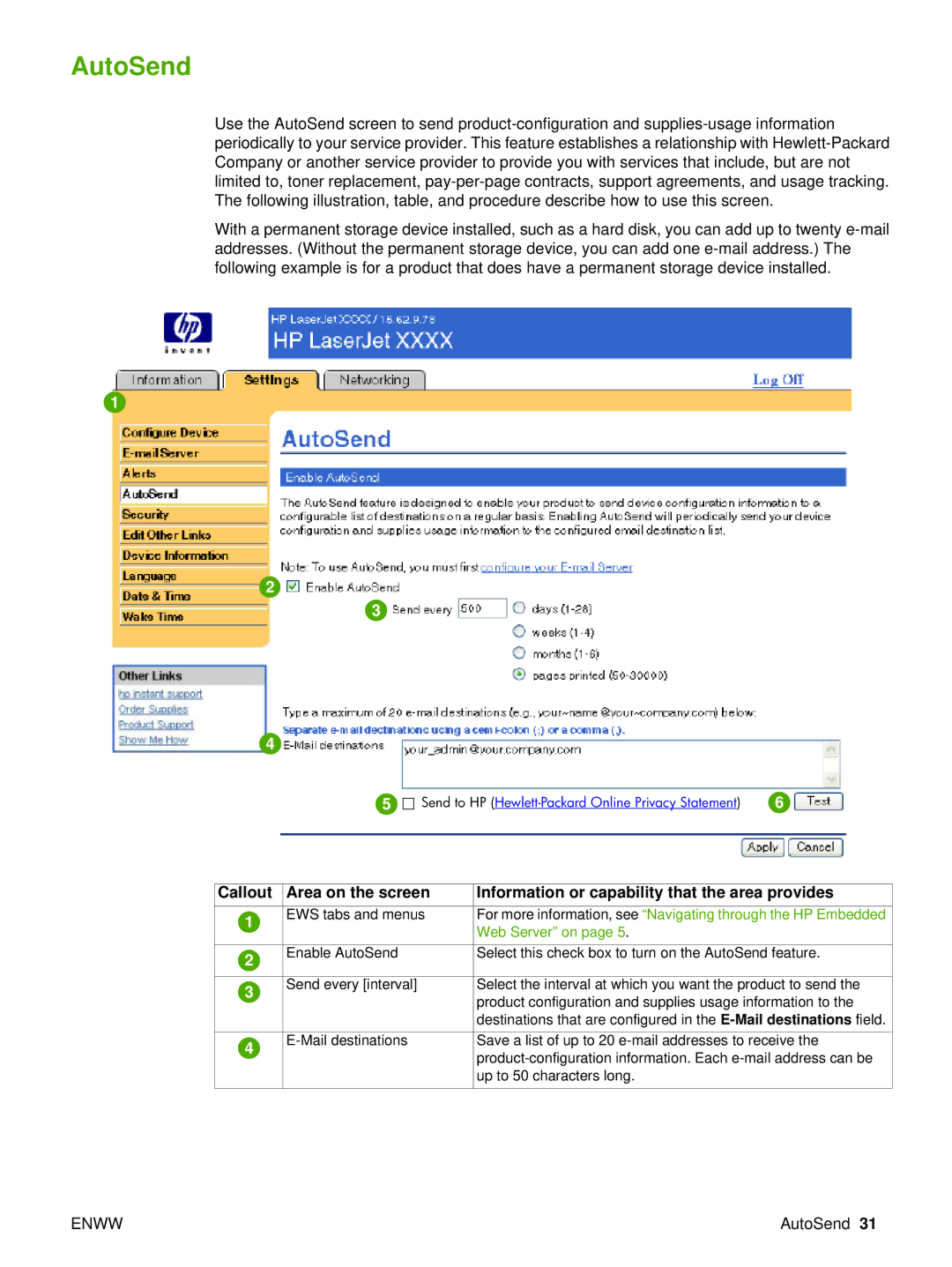 Compaq 5200 manual AutoSend 