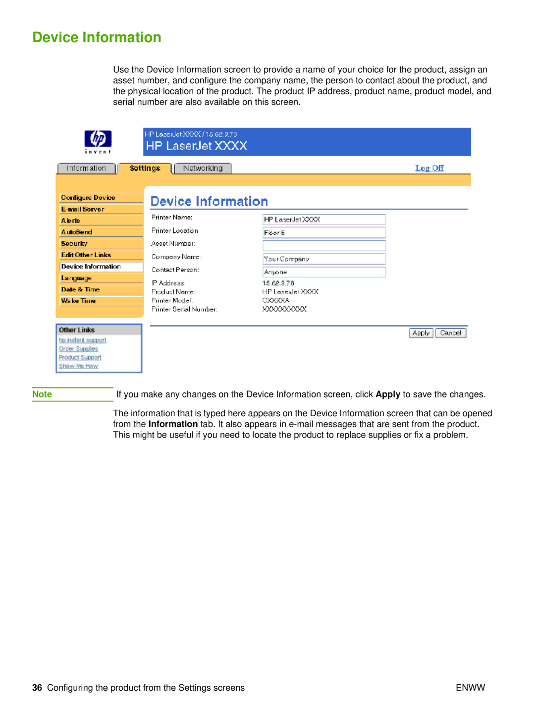 Compaq 5200 manual Device Information 