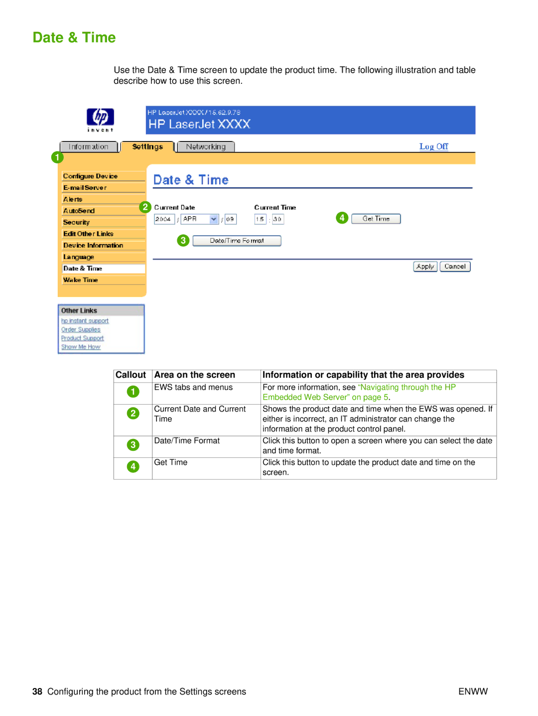 Compaq 5200 manual Date & Time, Embedded Web Server on 