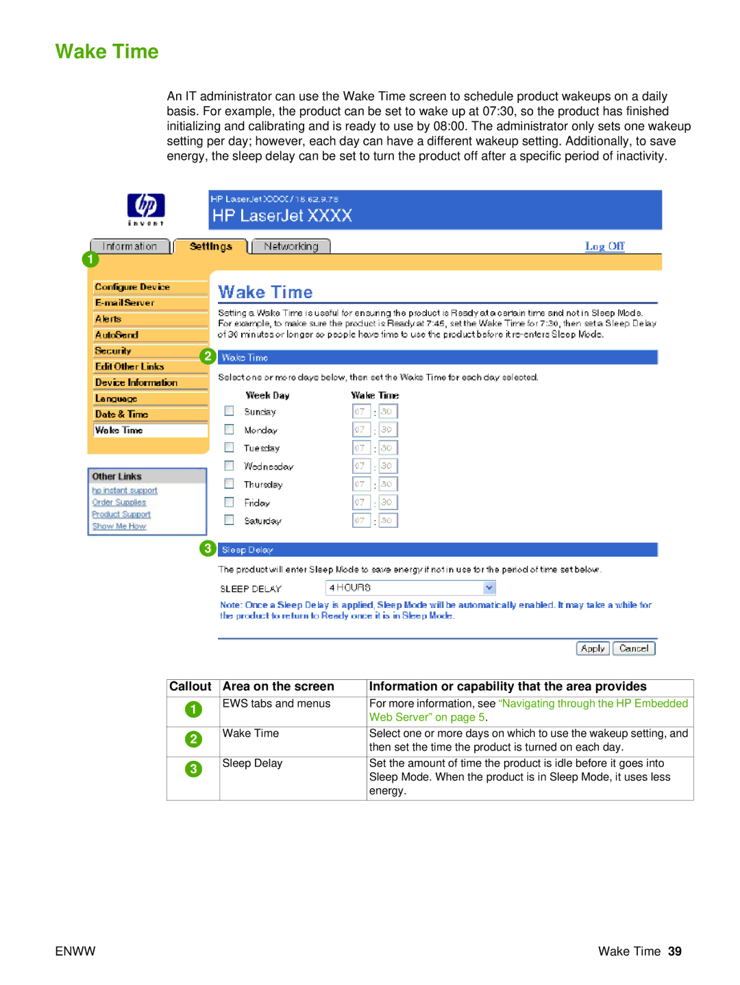 Compaq 5200 manual Wake Time 