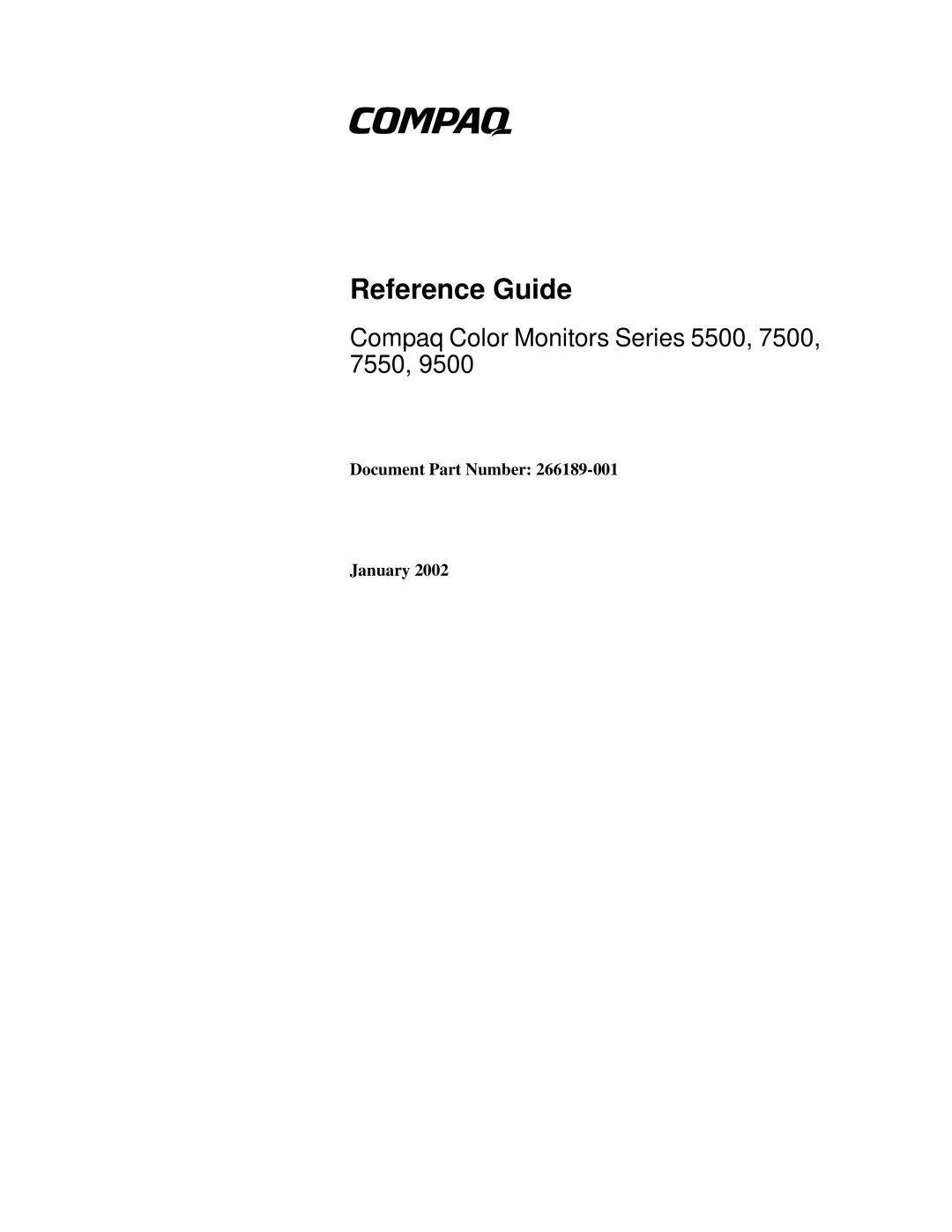 Compaq 5500 manual Reference Guide 