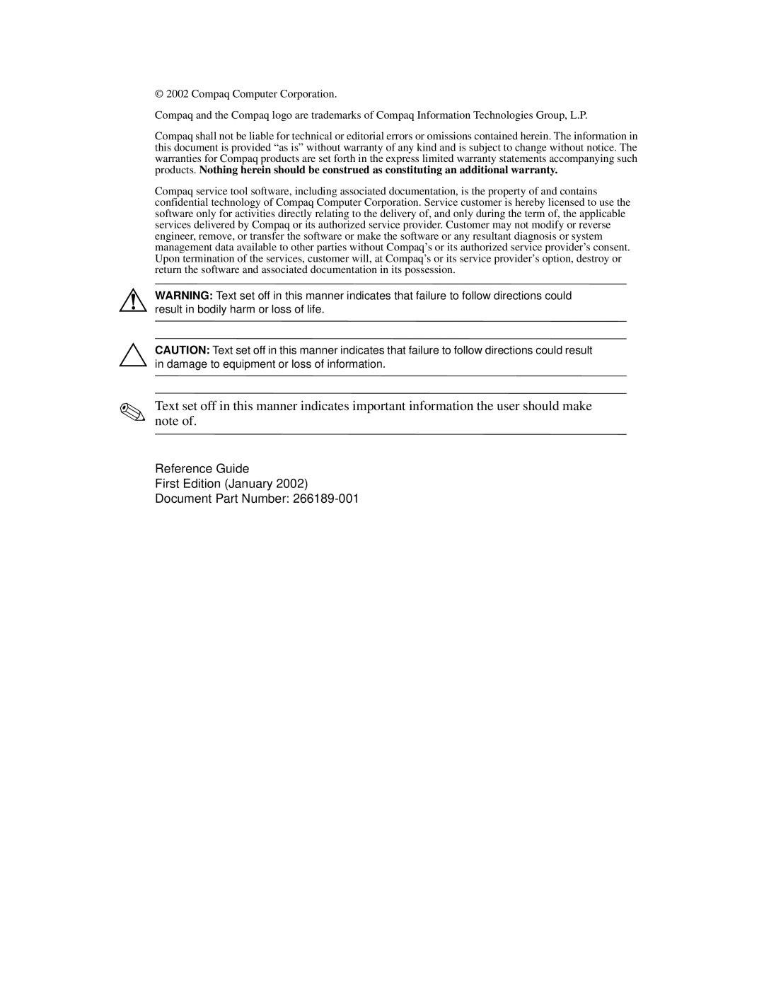 Compaq 5500 manual Reference Guide First Edition January Document Part Number 