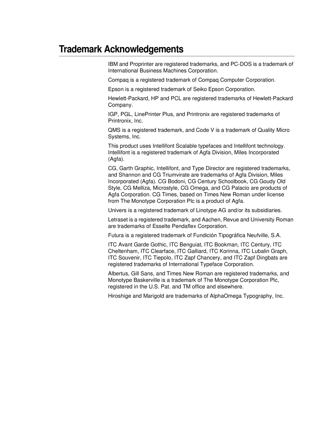 Compaq 5525B/31/32 manual Trademark Acknowledgements 