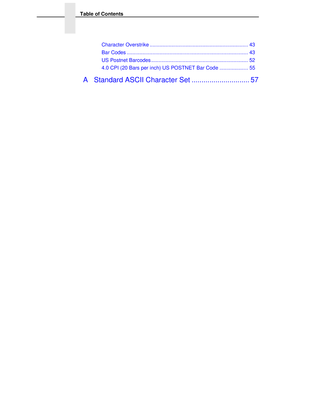 Compaq 5525B/31/32 manual Standard Ascii Character Set 